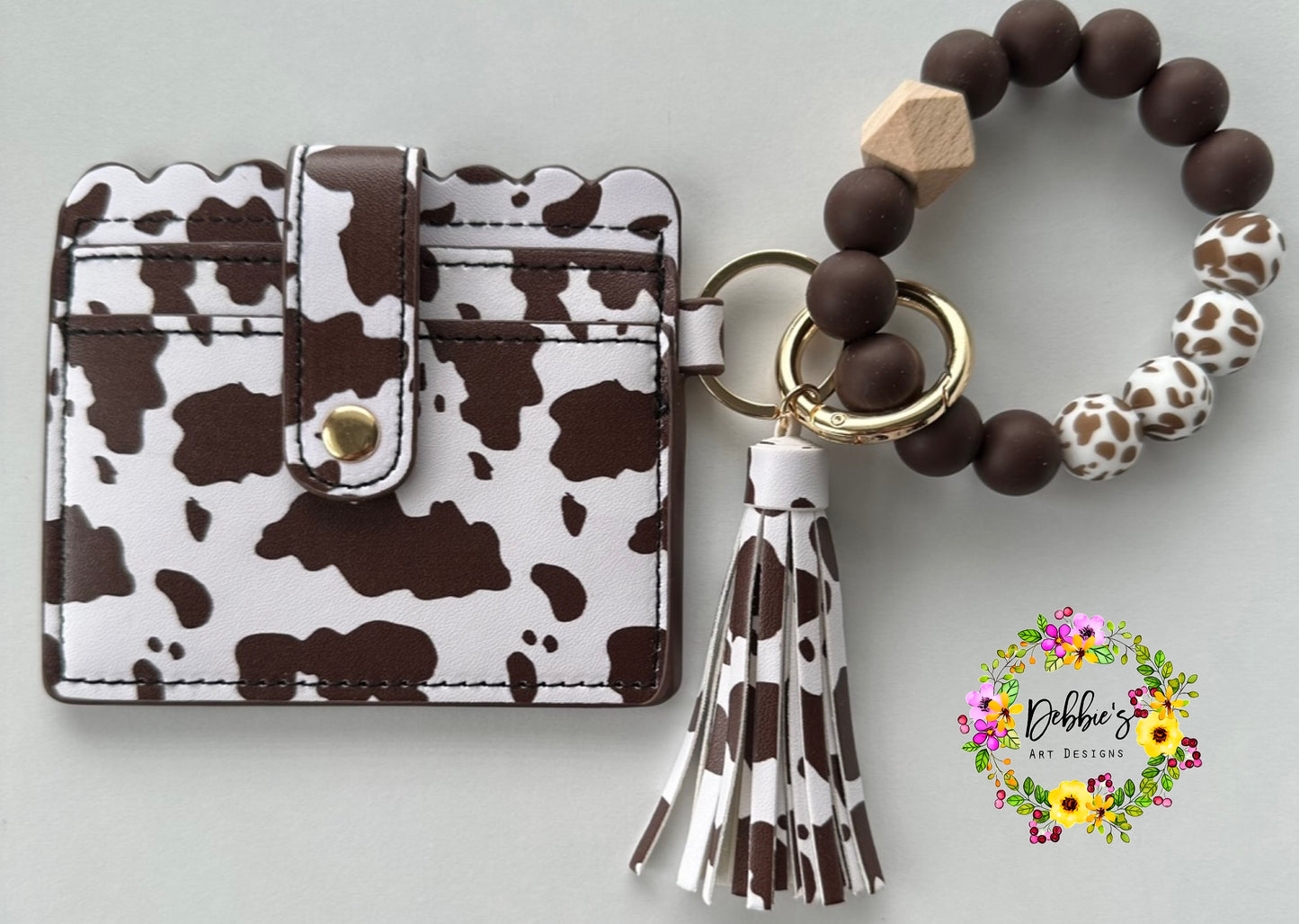 Brown Cow Print Wallet & Wristlet