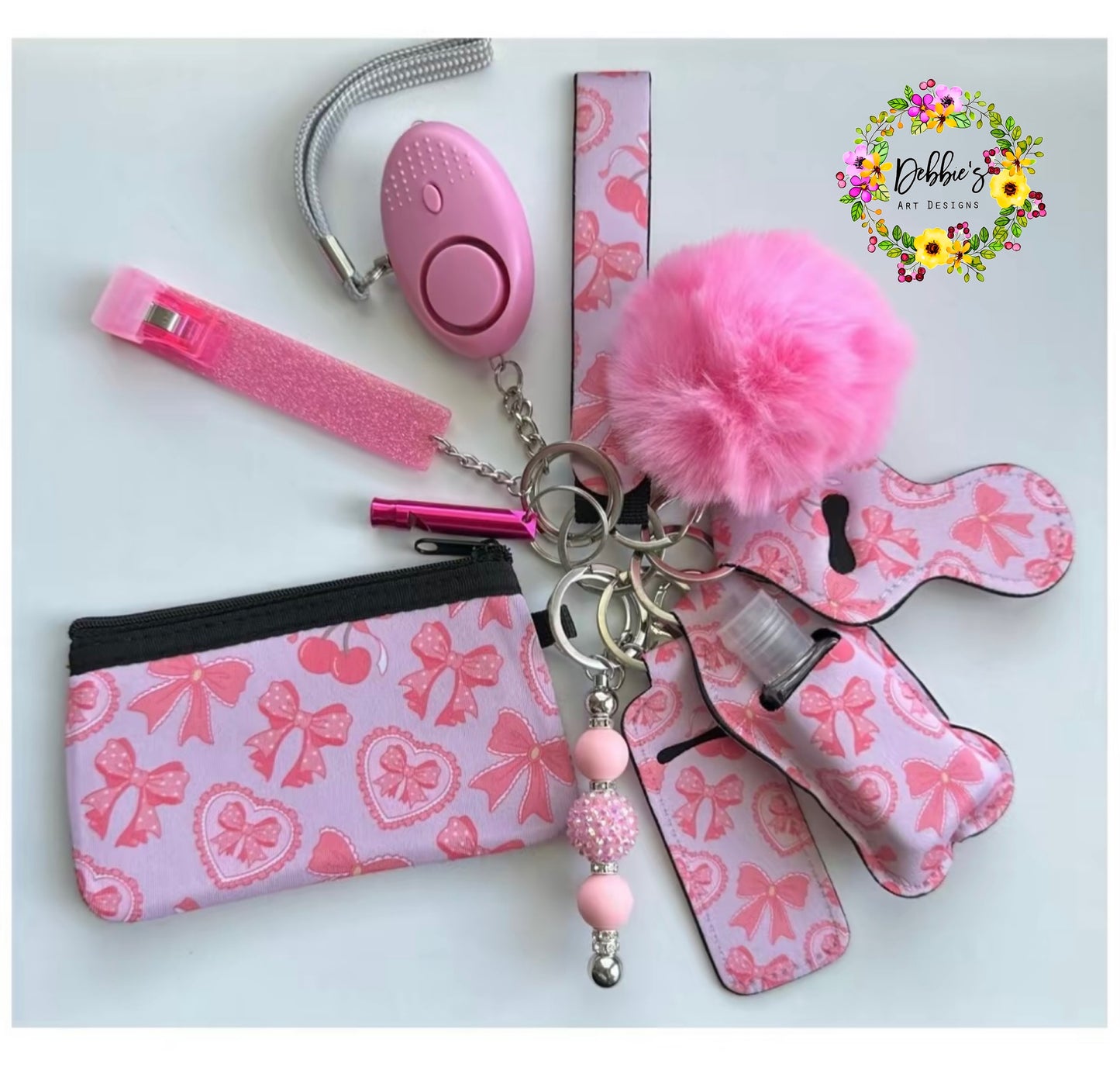 Pink Bow Design Accessory Keychain