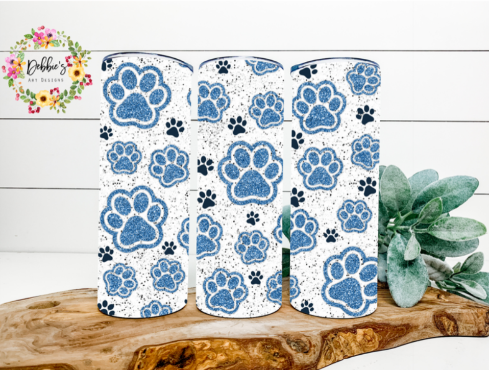 Blue Dog Paw Prints | 20oz Tumbler