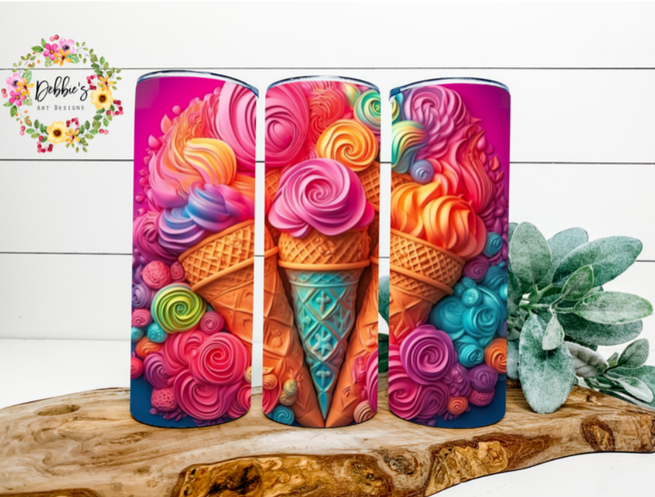 3D Ice Cream Cones | 20oz Tumbler