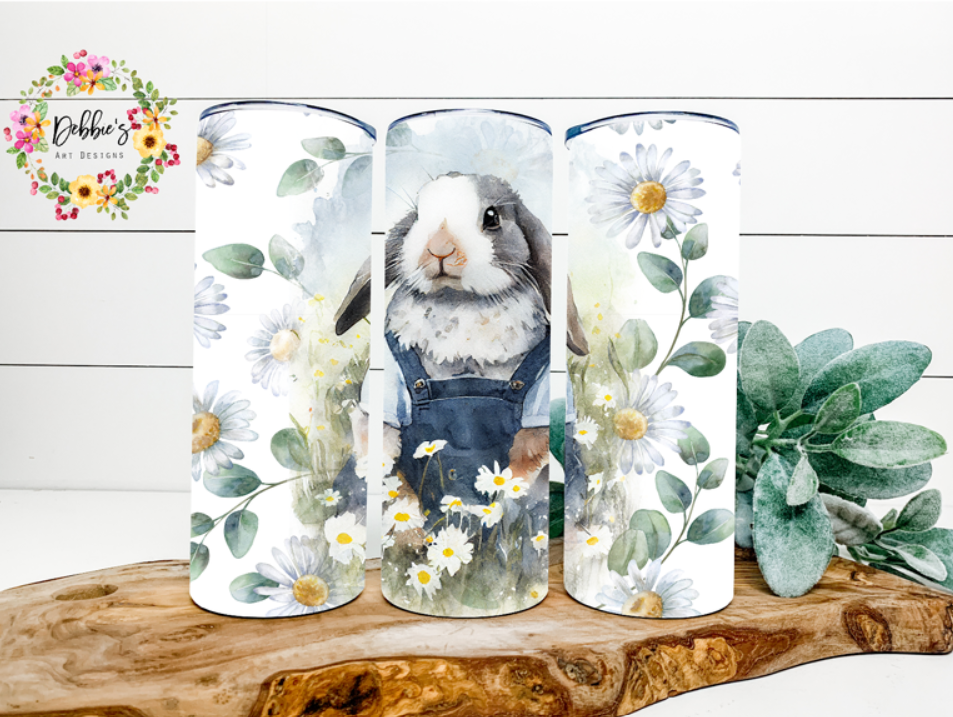 Blue Floral | Bunny | 20oz Tumbler