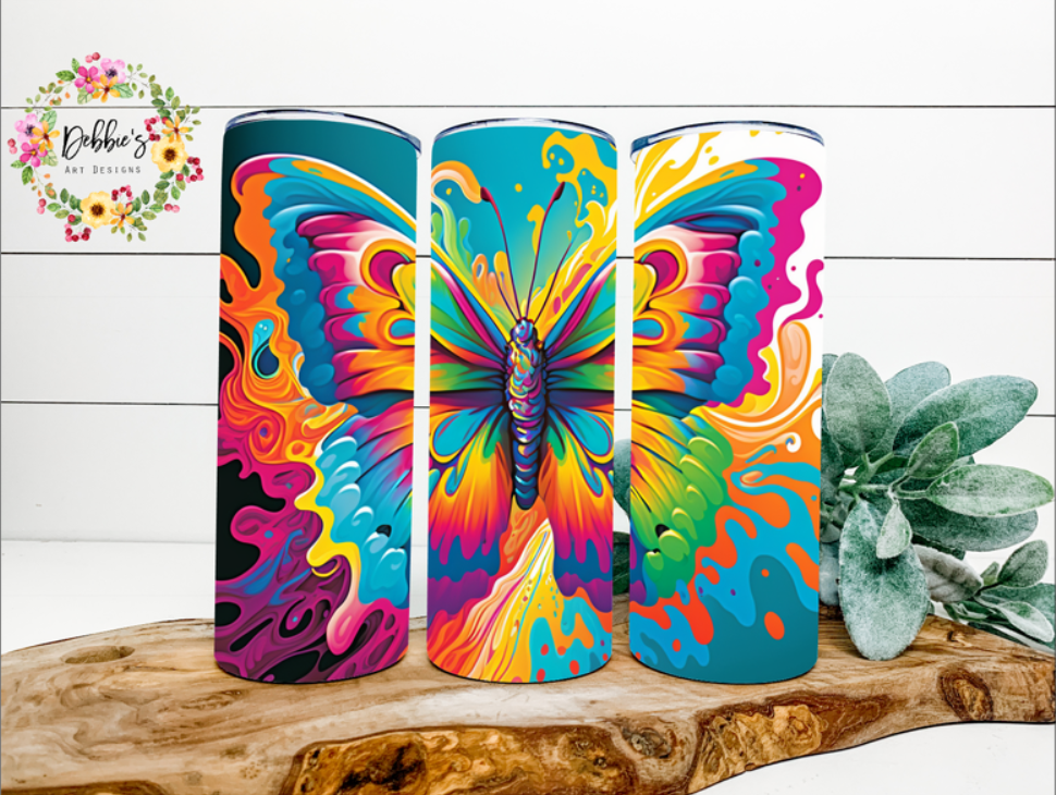 Neon Butterfly | 20oz Tumbler