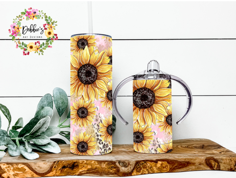 Mommy & Me | Sunflowers | Cheetah | 20oz Tumbler | 12oz Sippy Cup