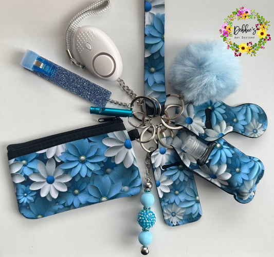 Blue Floral Accessory Keychain