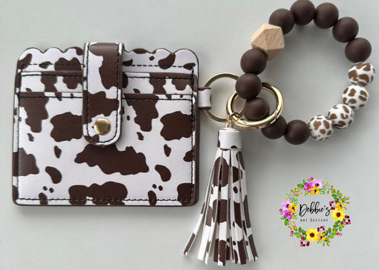 Brown Cow Print Wallet & Wristlet