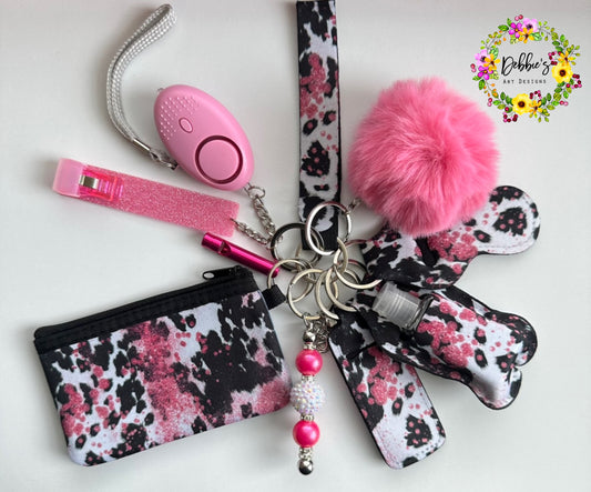 Pink Black  Accessory Keychain