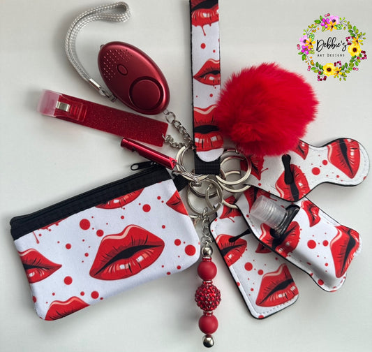 Red Lipstick Print Accessory Keychain
