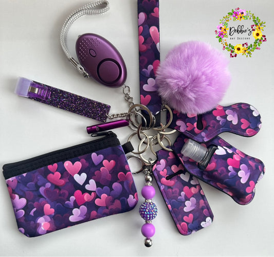 Purple Hearts Accessory Keychain