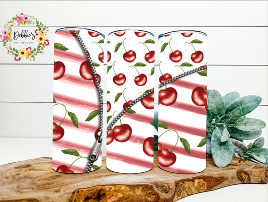 Cherries | Open Zipper | 20oz Tumbler