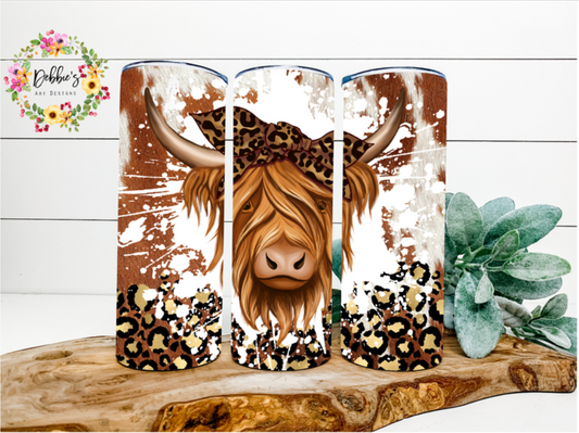 Cow | Bandana | Leopard | 20oz Tumbler