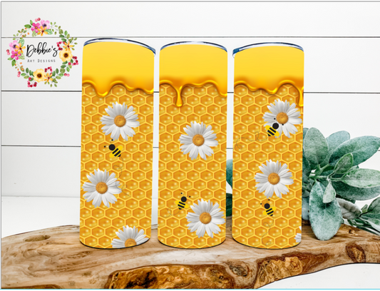 Honeycomb With Daisies | 20oz Tumbler