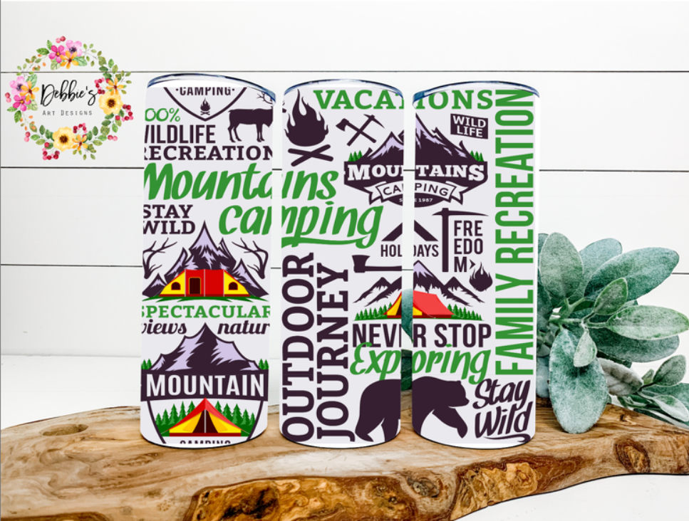 Mountains | Camping | 20oz Tumbler