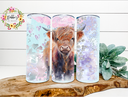 Springtime Highland Cow | 20oz Tumbler