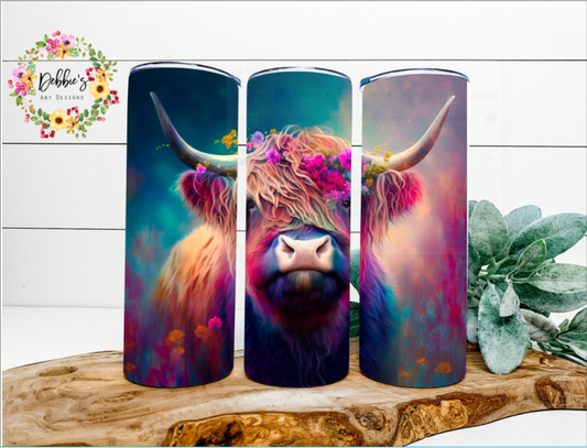 Watercolor Highland Cow | 20oz Tumbler